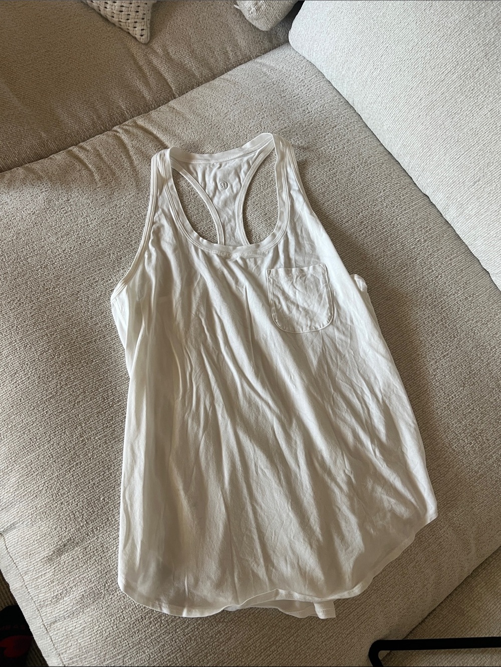 Lululemon Women's White Racerback Pocket Tank Top